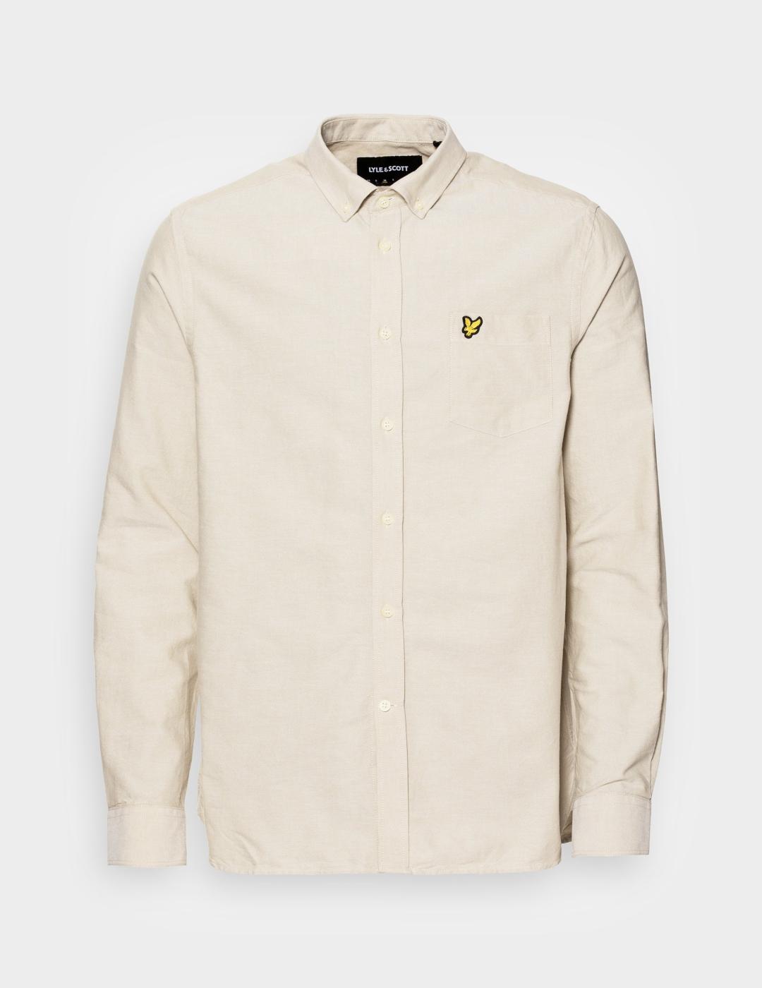 LYLE&SCOTT CAMISA OXFORD BEIGE