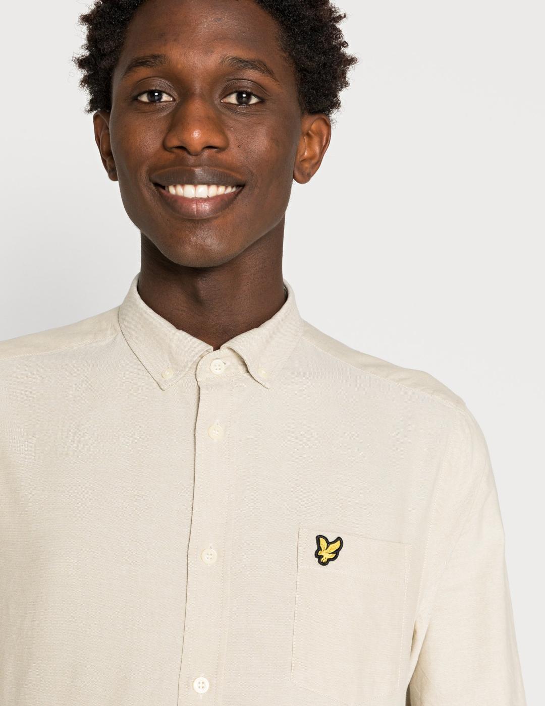 LYLE&SCOTT CAMISA OXFORD BEIGE