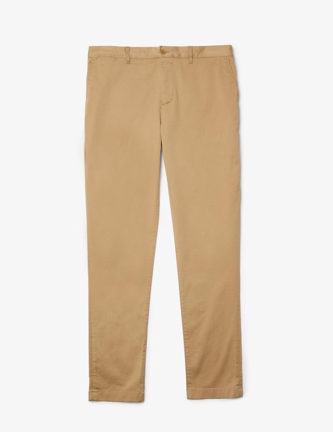 LACOSTE PANTALON CHINO  SLIM FIT BEIGE