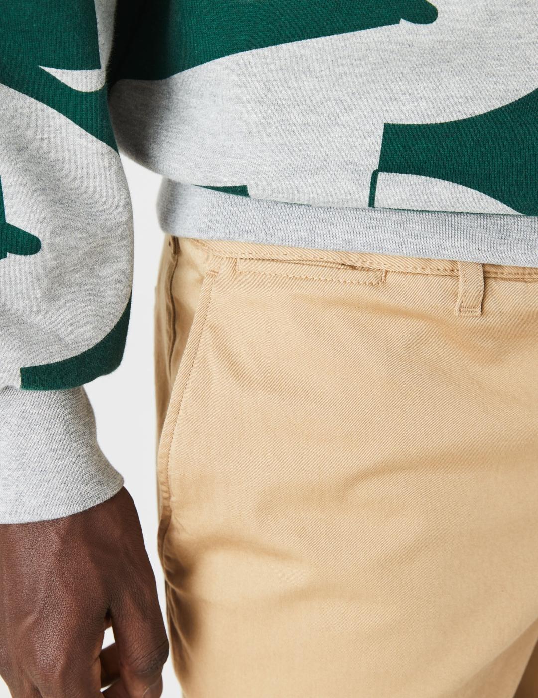 LACOSTE PANTALON CHINO  SLIM FIT BEIGE