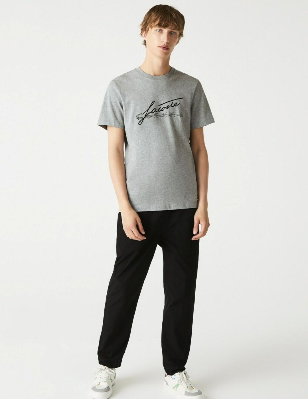 LACOSTE CAMISETA GRIS REGULAR FIT