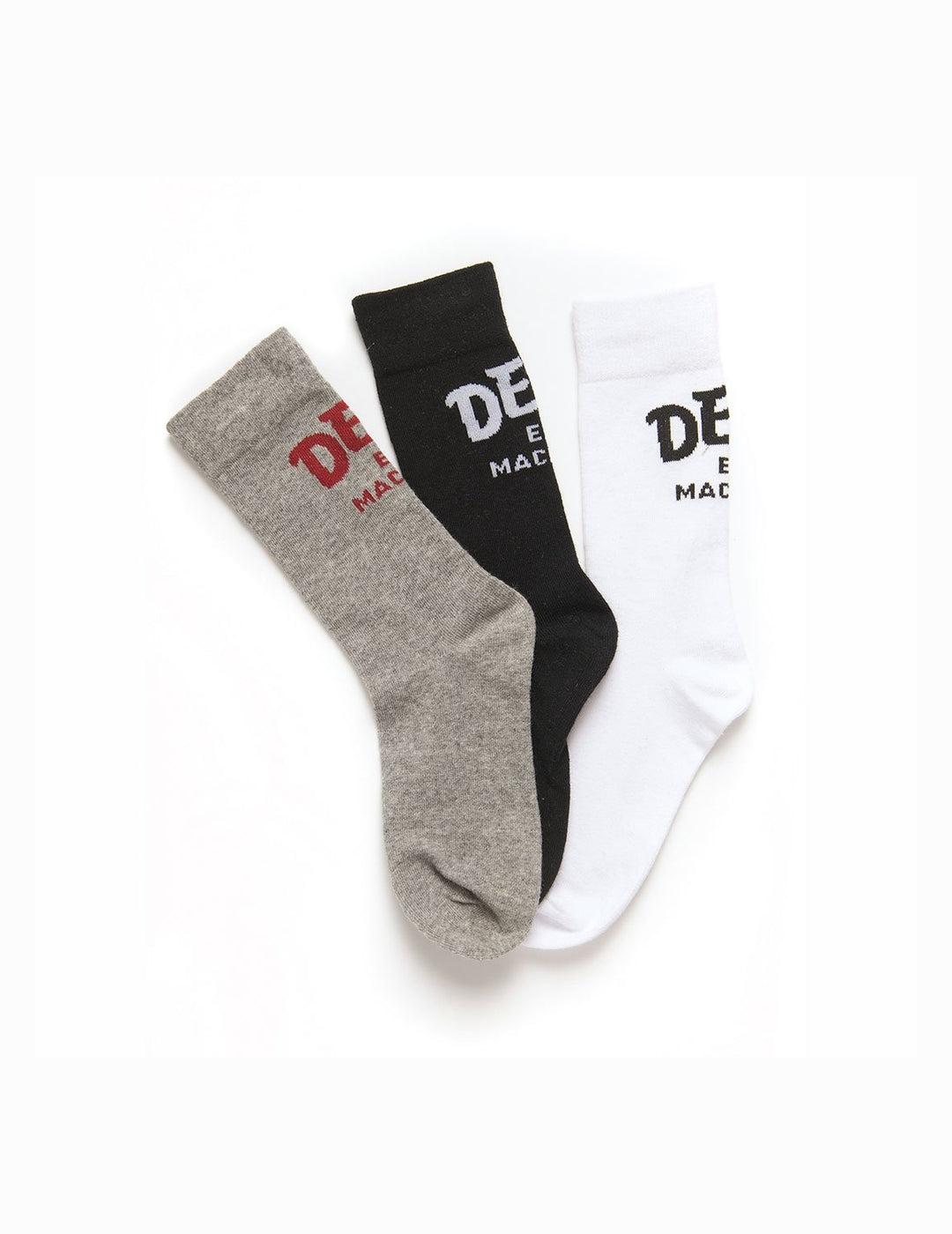 DEUS CALCETINES ALTOS GRIS BLANCO CURVY