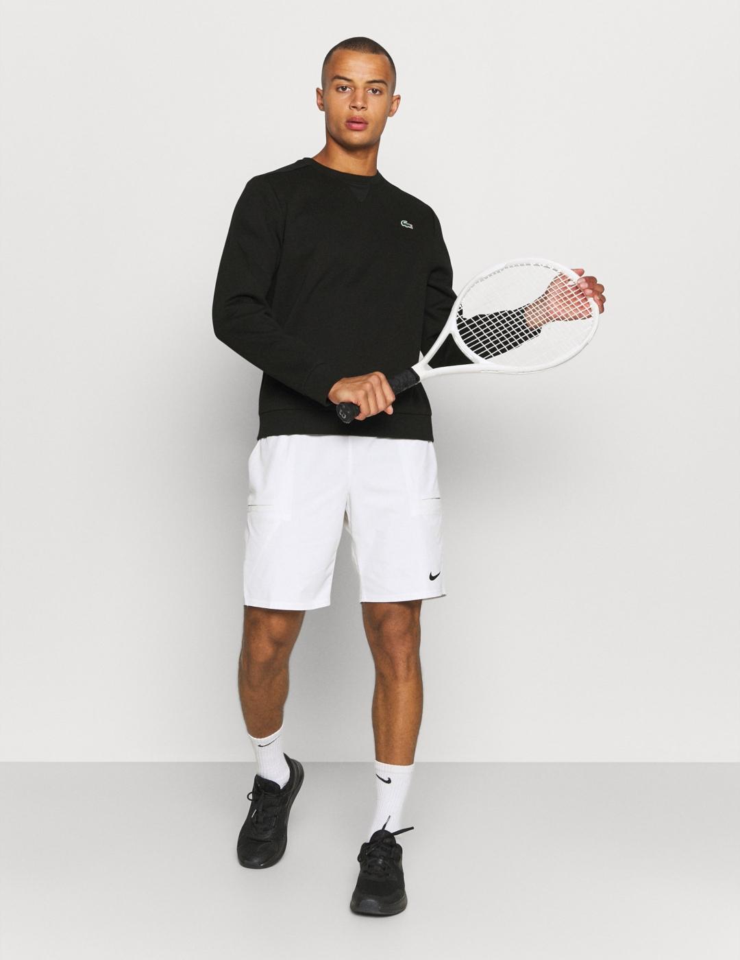 LACOSTE SUDADERA NEGRA CUELLO REDONDO