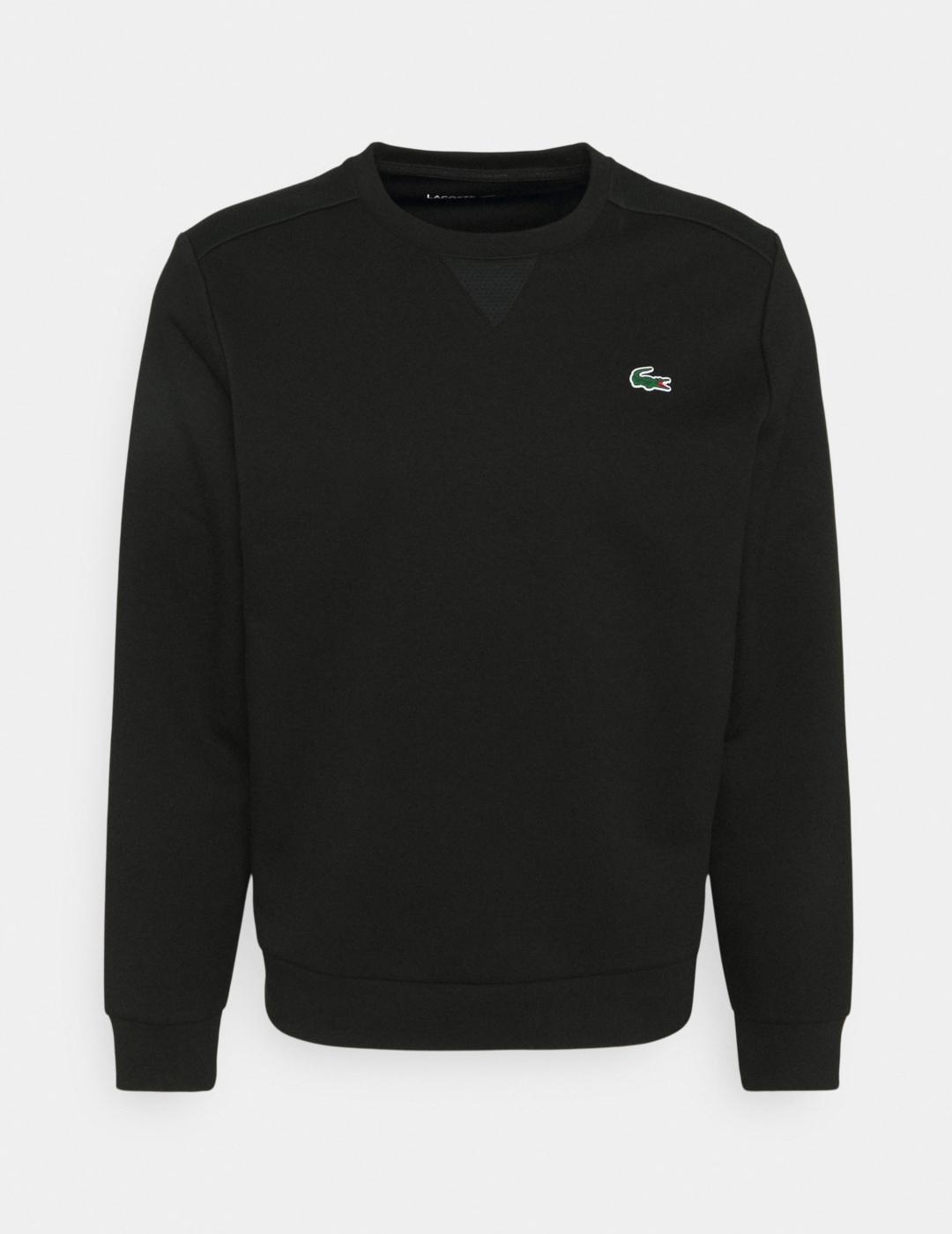 LACOSTE SUDADERA NEGRA CUELLO REDONDO