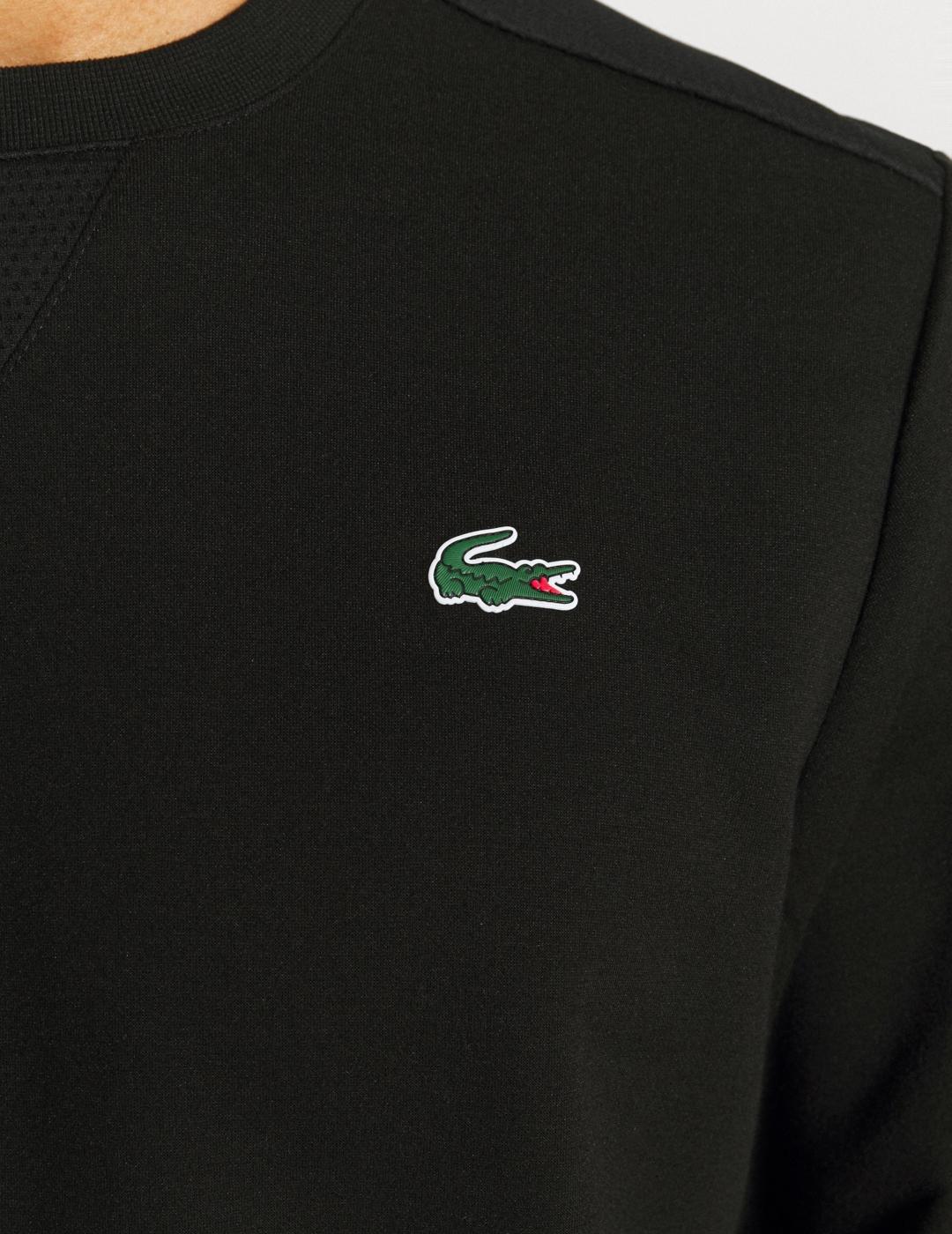 LACOSTE SUDADERA NEGRA CUELLO REDONDO