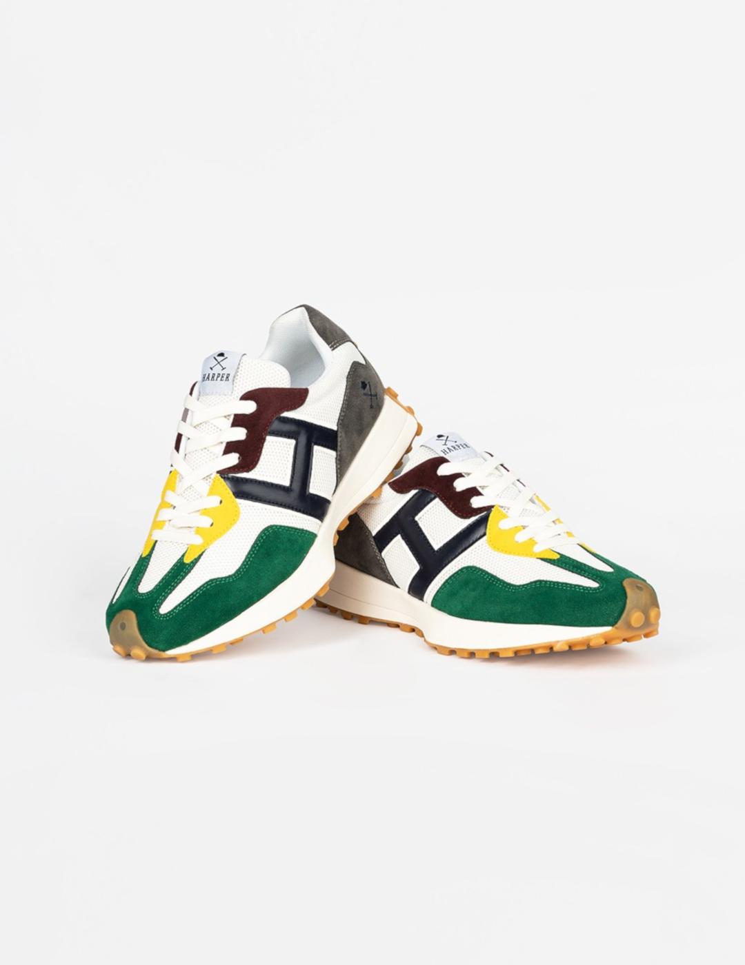 HARPER ZAPATILLA AGP BLANCA VERDE AMARILLA