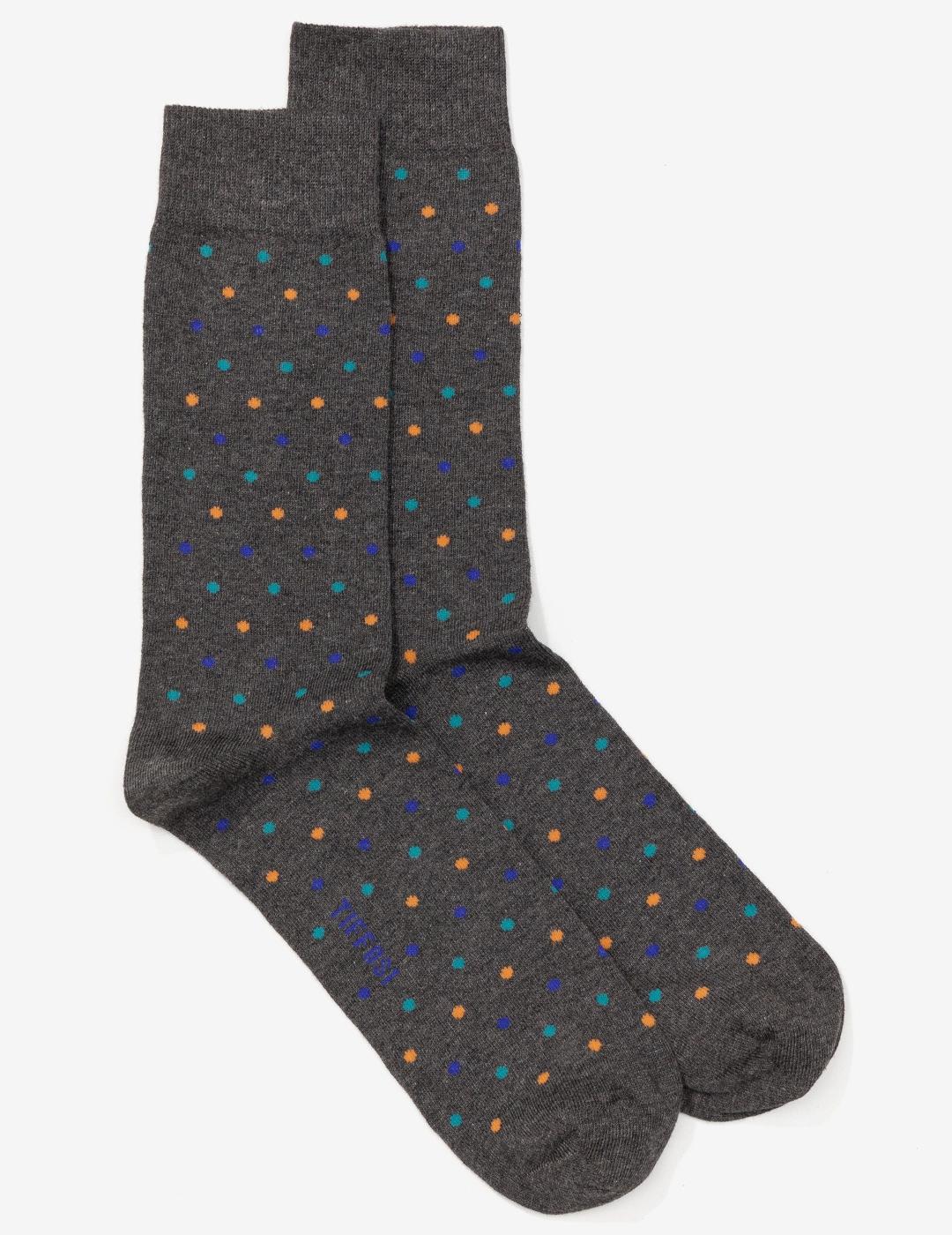 TIFFOSI CALCETIN CLIFFORD GRIS CON LUNARES