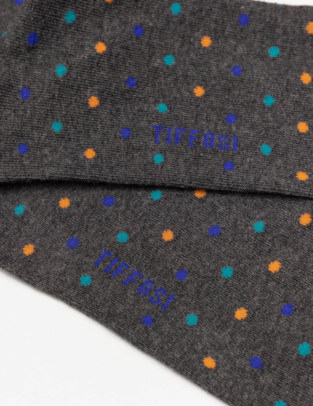 TIFFOSI CALCETIN CLIFFORD GRIS CON LUNARES