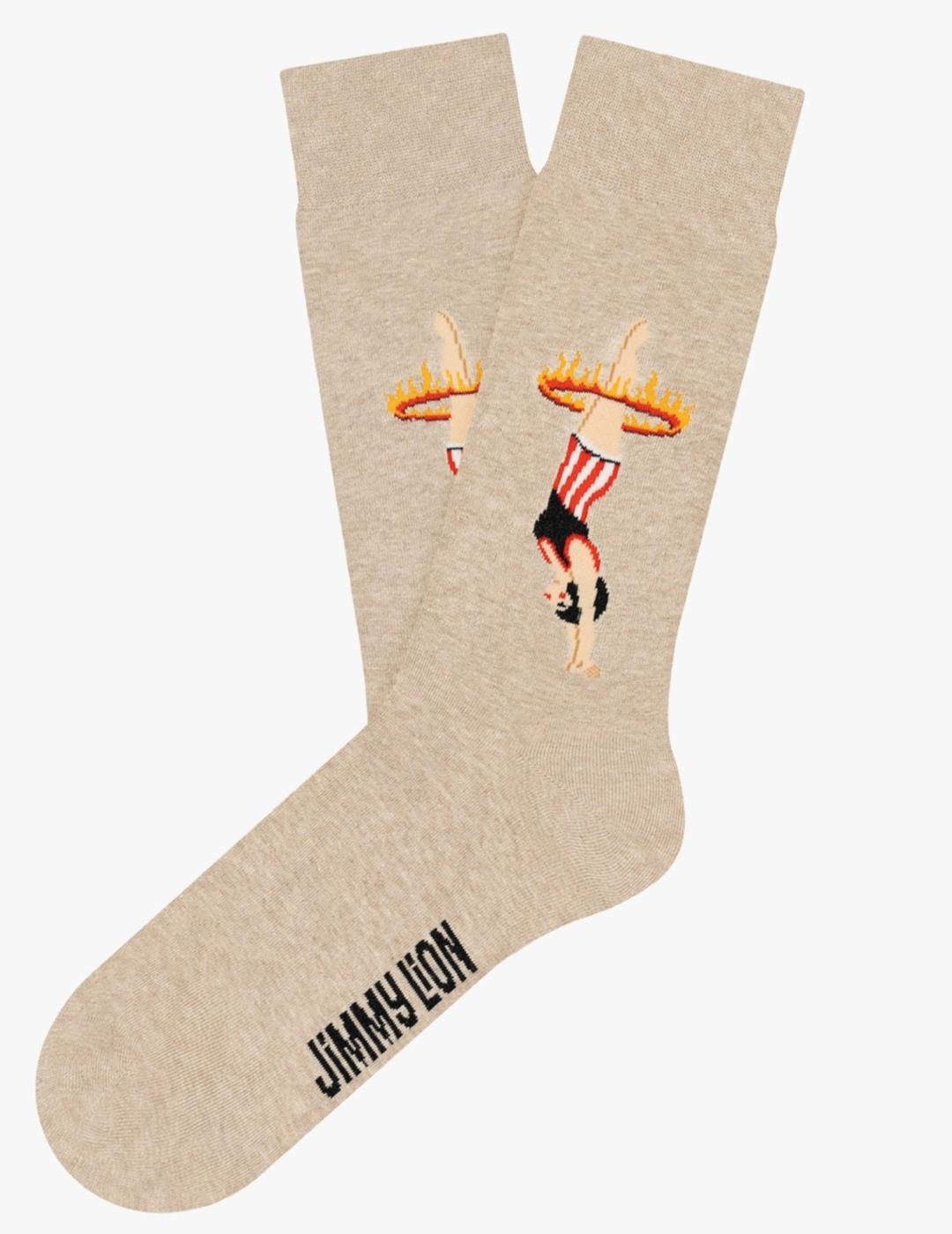 JIMMY LION CALCETÍN RING ON FIRE BEIGE