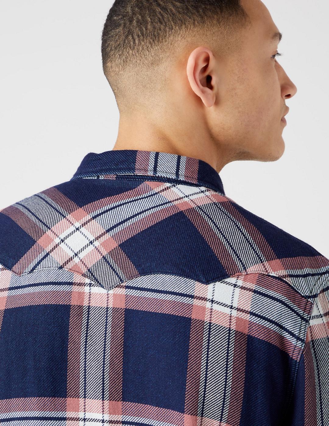 WRANGLER CAMISA CUADROS FRANELA BURDEOS