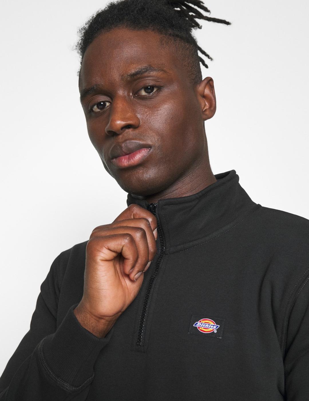DICKIES SUDADERA OAKPORT QUARTER ZIP NEGRA