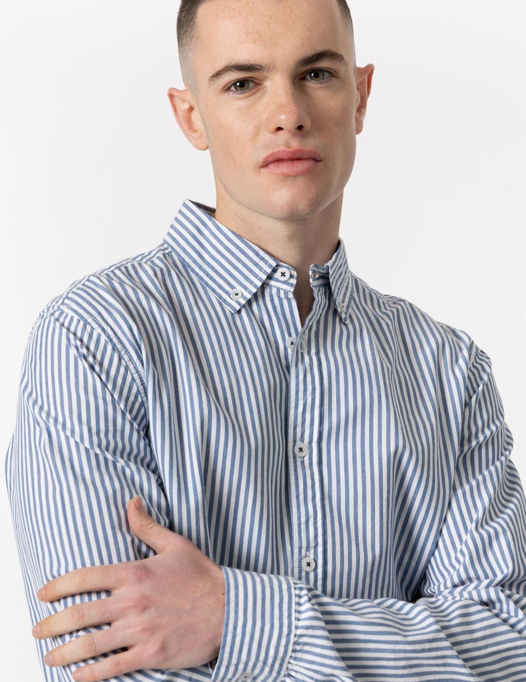 TIFFOSI CAMISA COLUMBIA RAYAS AZUL