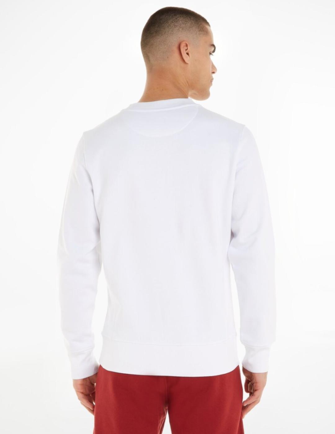 CALVIN KLEIN SUDADERA COLOR OFF PLACED BLANCA