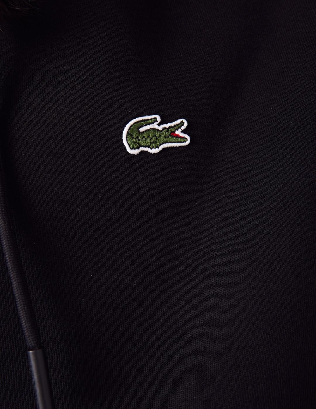 LACOSTE HOODIE ZIP NEGRA