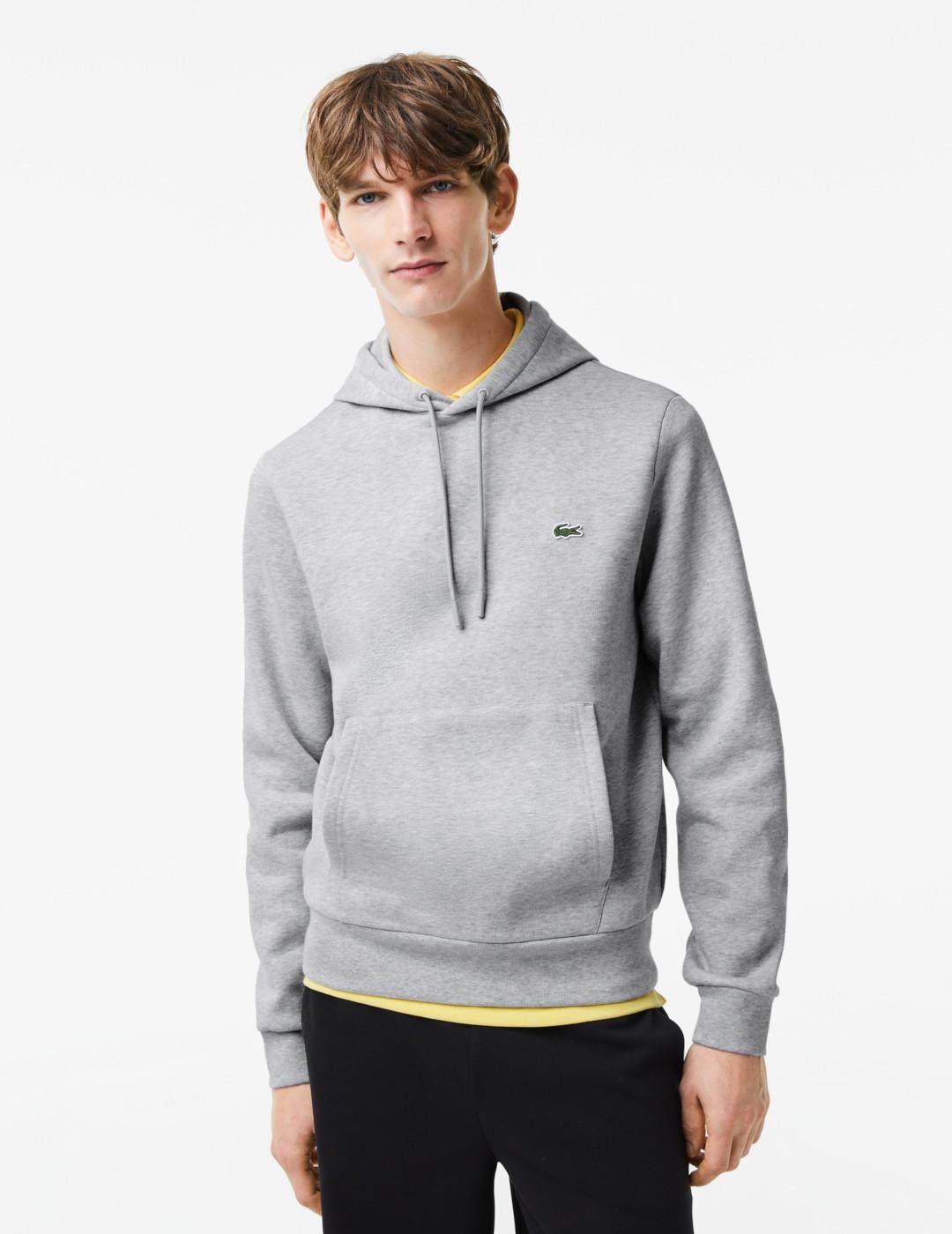 LACOSTE SUDADERA GRIS CAPUCHA