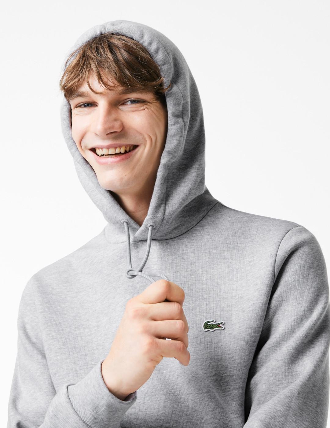 LACOSTE SUDADERA GRIS CAPUCHA