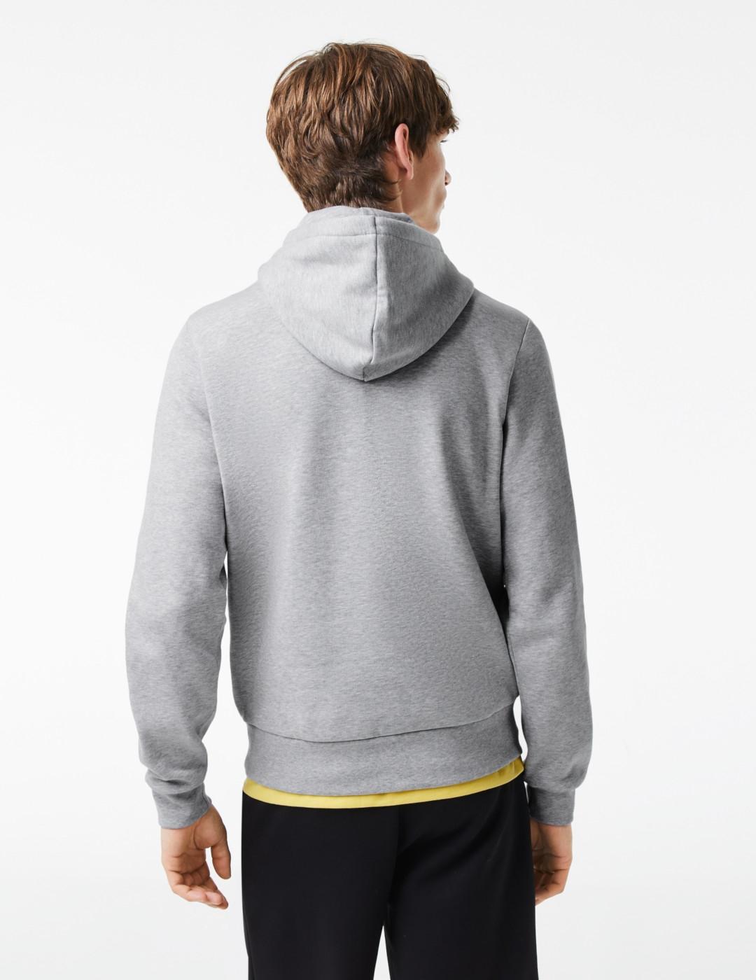 LACOSTE SUDADERA GRIS CAPUCHA