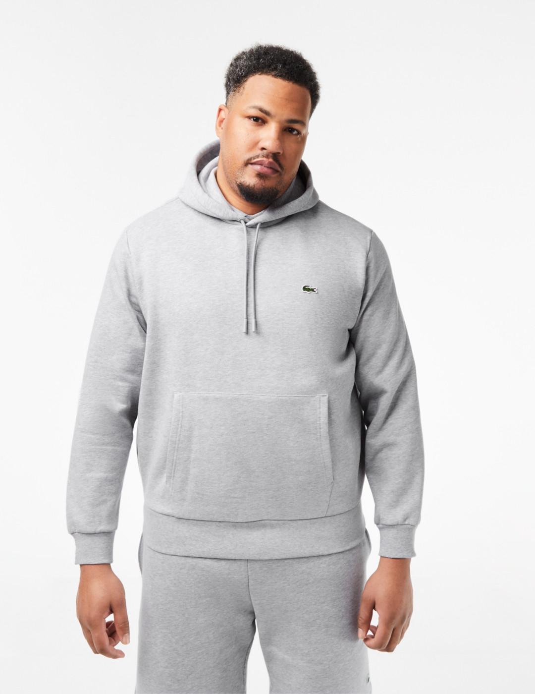 LACOSTE SUDADERA GRIS CAPUCHA