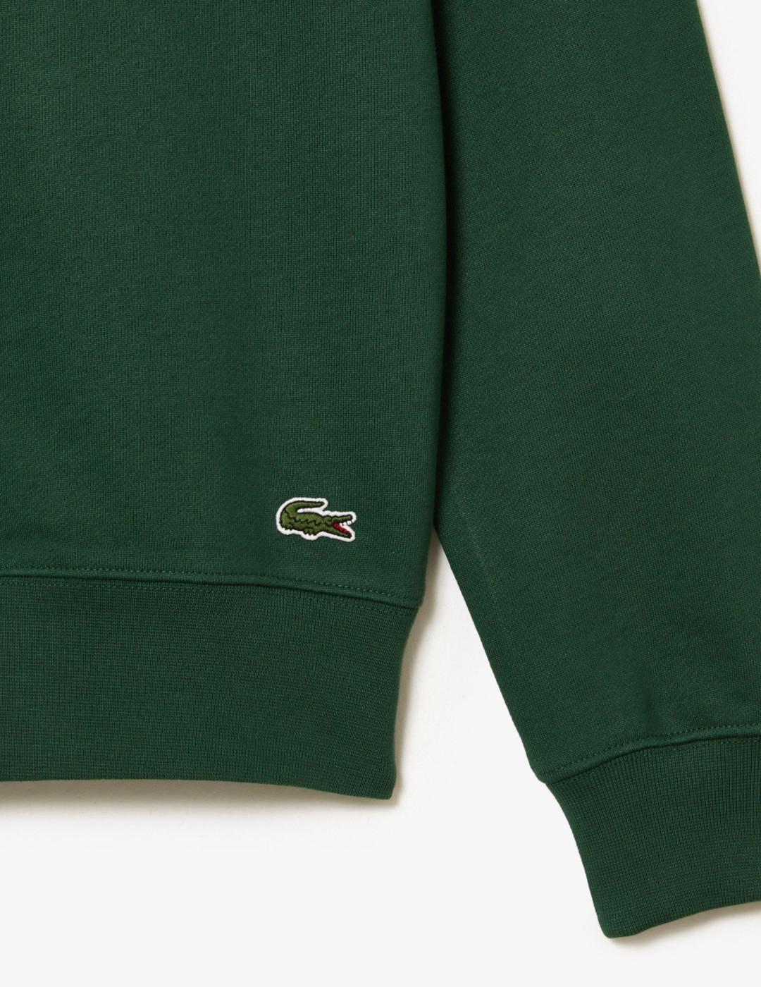 LACOSTE SUDADERA VERDE LOGO GRANDE AZUL