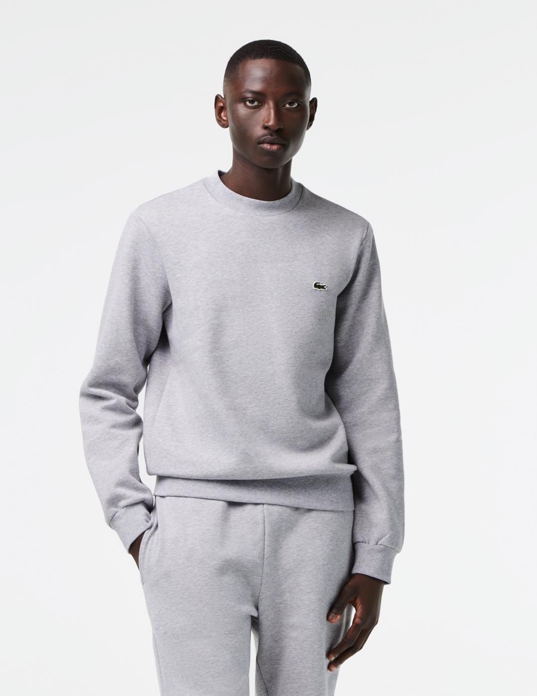 LACOSTE SUDADERA GRIS CUELLO REDONDO