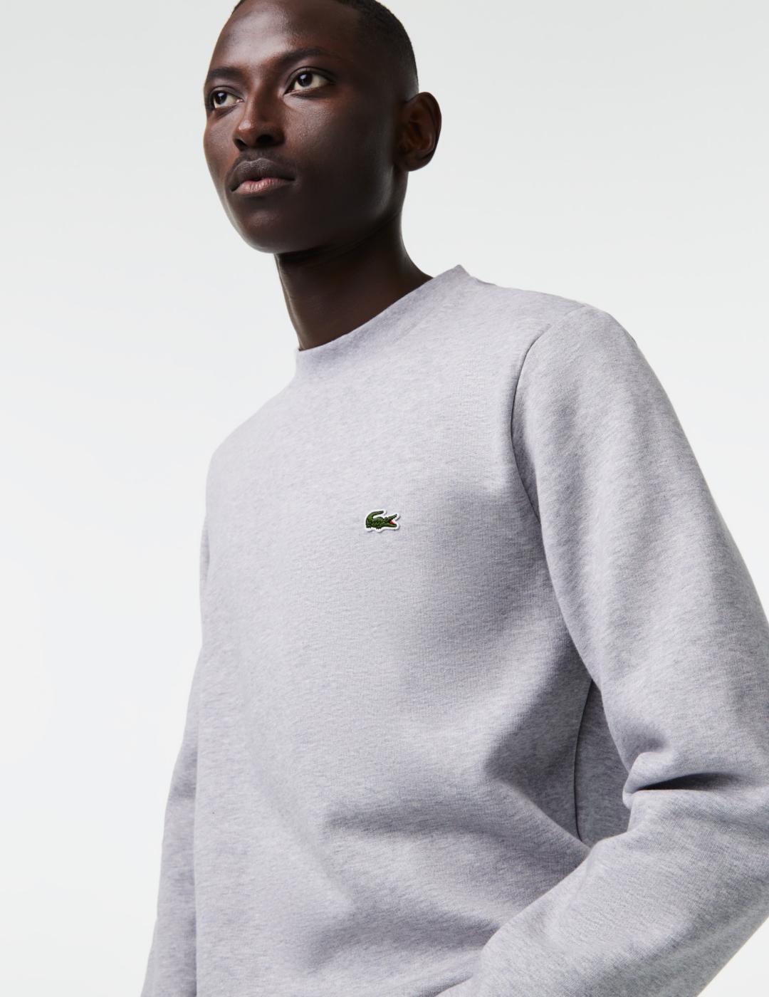 LACOSTE SUDADERA GRIS CUELLO REDONDO