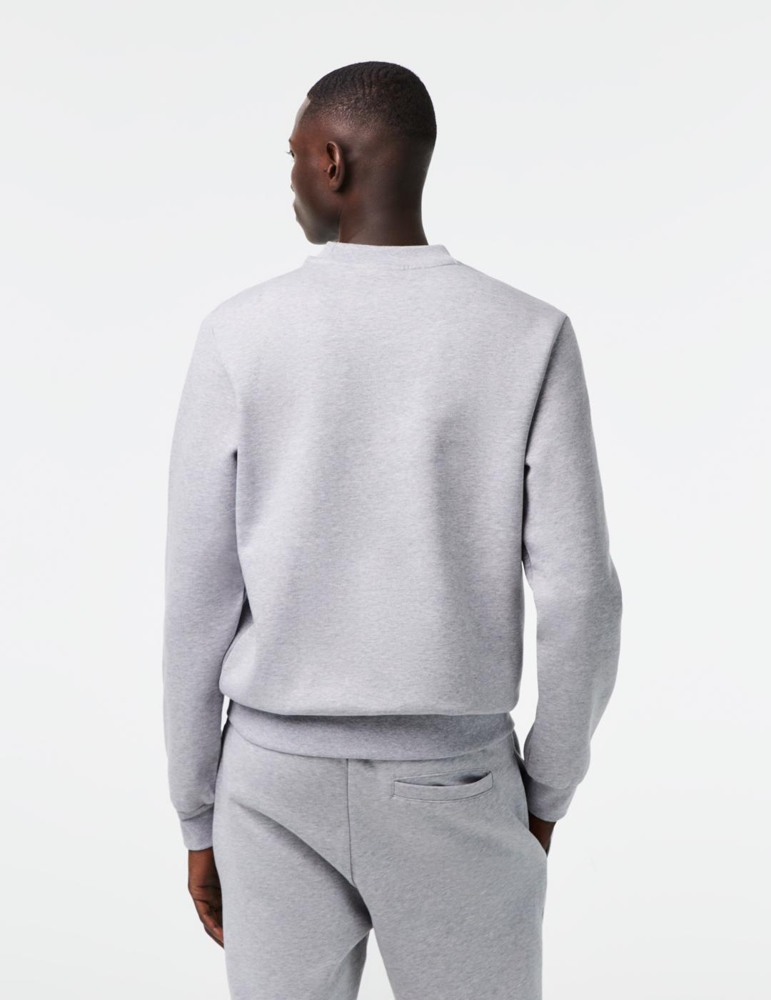 LACOSTE SUDADERA GRIS CUELLO REDONDO