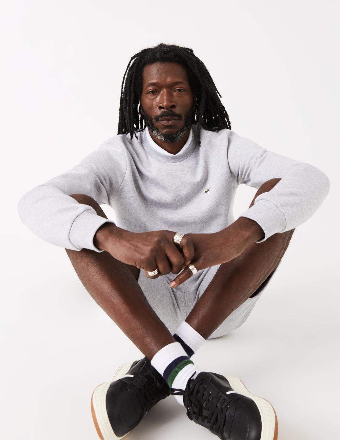 LACOSTE SUDADERA GRIS CUELLO REDONDO