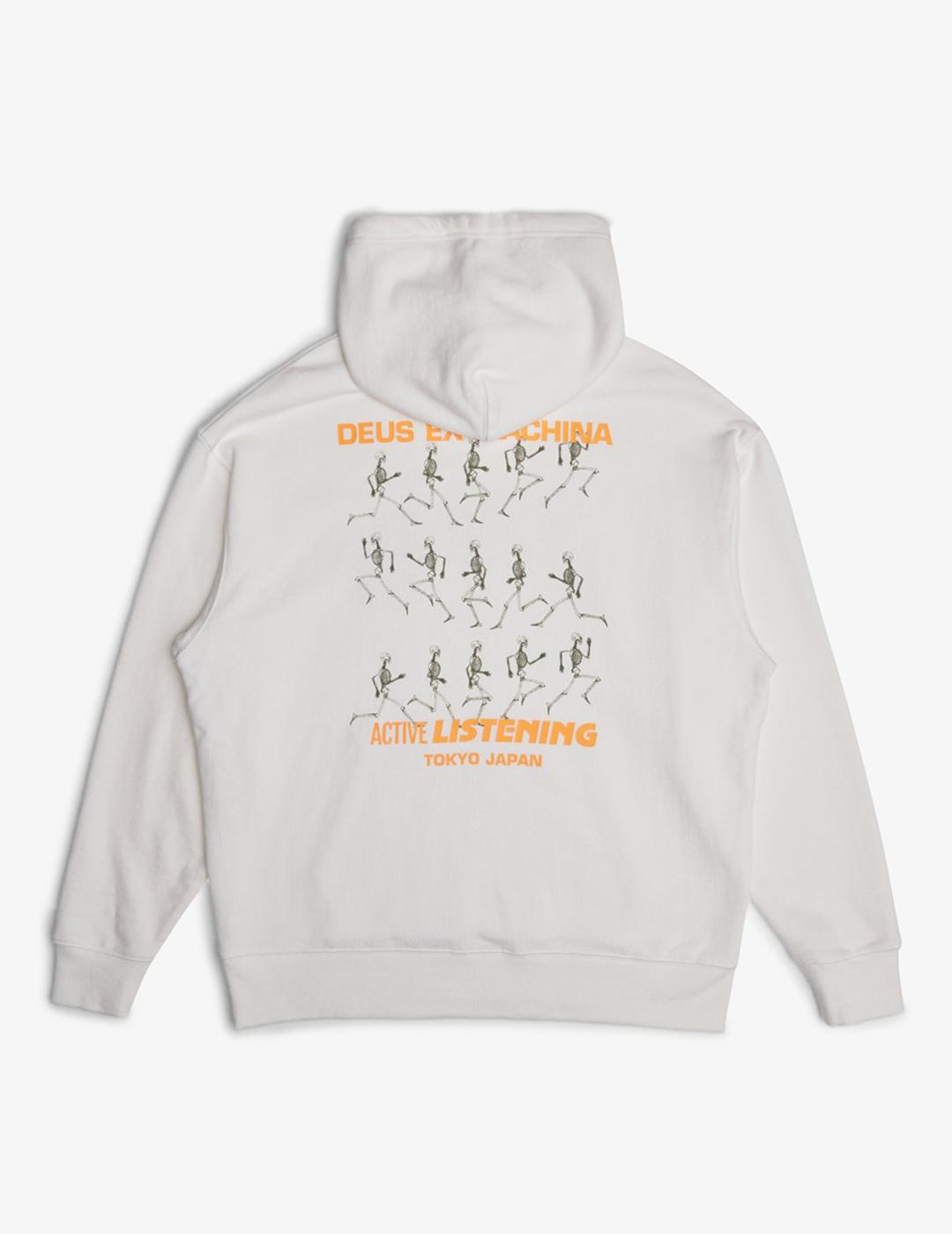 DEUS HOODIE BLANCA ACTIVE LISTENING