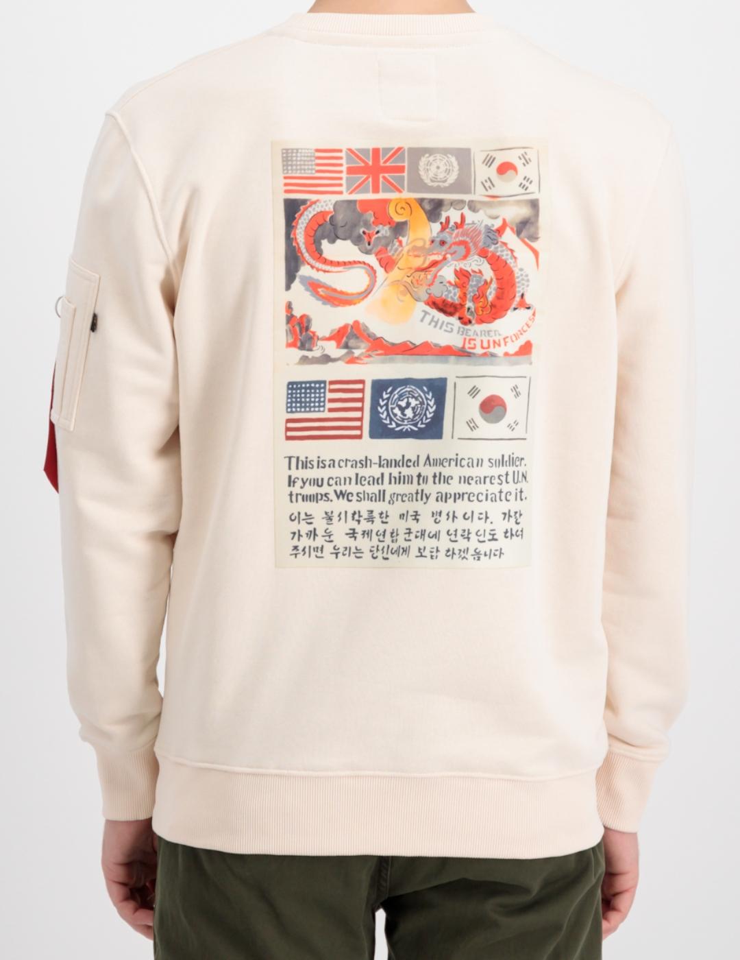 ALPHA SUDADERA BLOOD CHIT STREAM WHITE