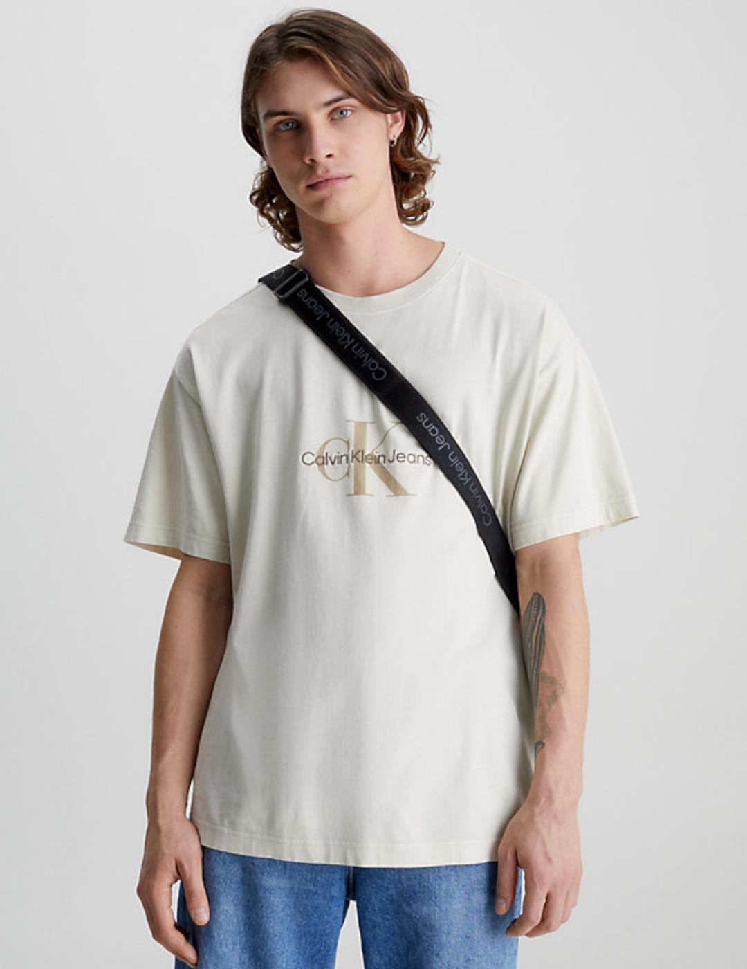 CALVIN KLEIN CAMISETA MONOLOGO MINERAL BEIGE