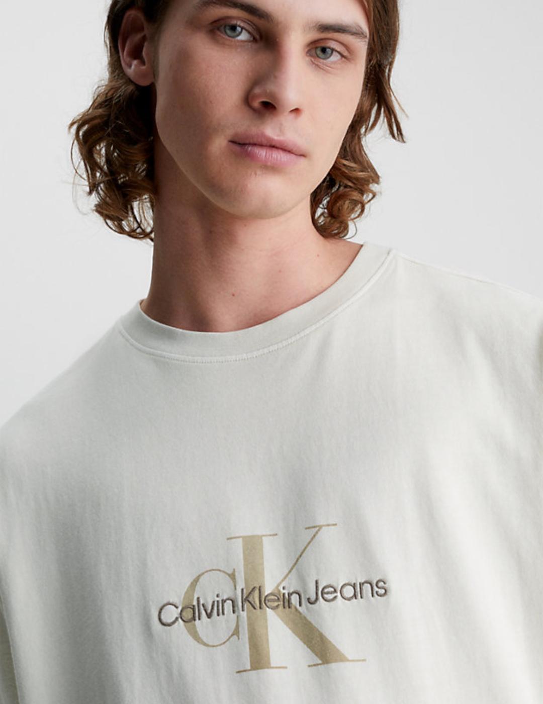 CALVIN KLEIN CAMISETA MONOLOGO MINERAL BEIGE