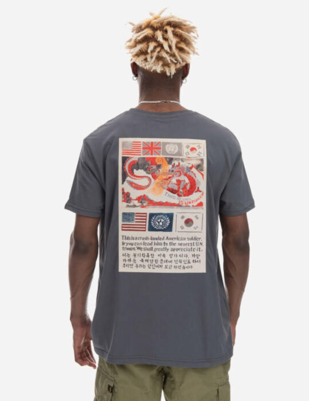 CAMISETA ALPHA BLOOD CHIT GRIS NEGRO