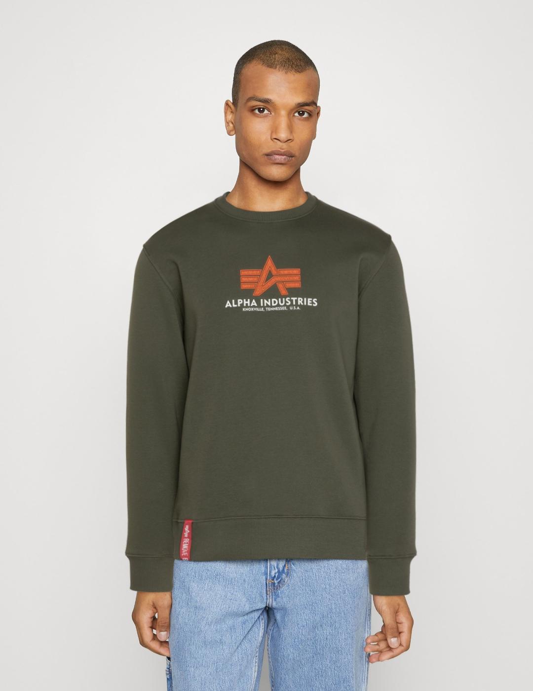 SUDADERA ALPHA BASIC RUBBER DARK OLIVE