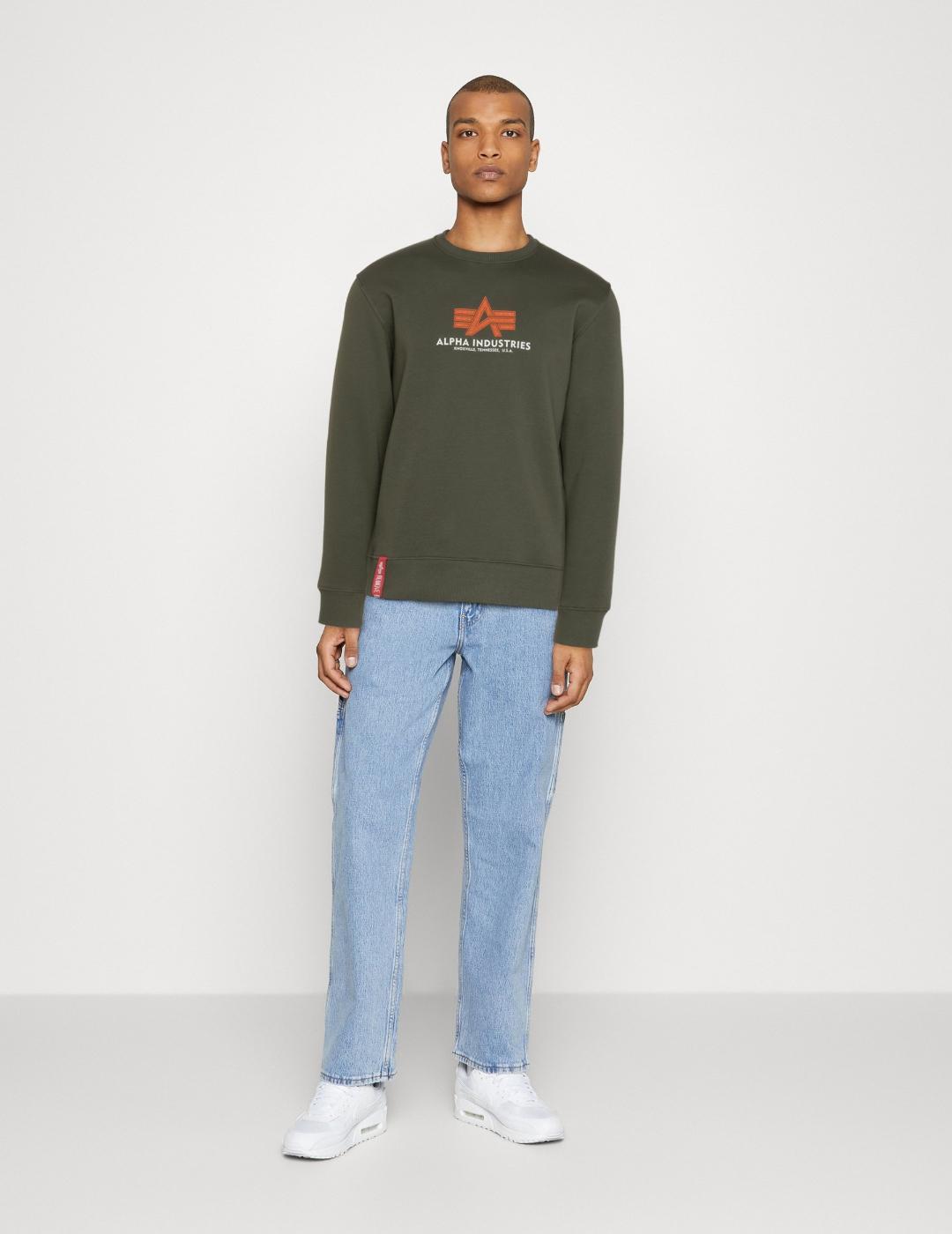 SUDADERA ALPHA BASIC RUBBER DARK OLIVE