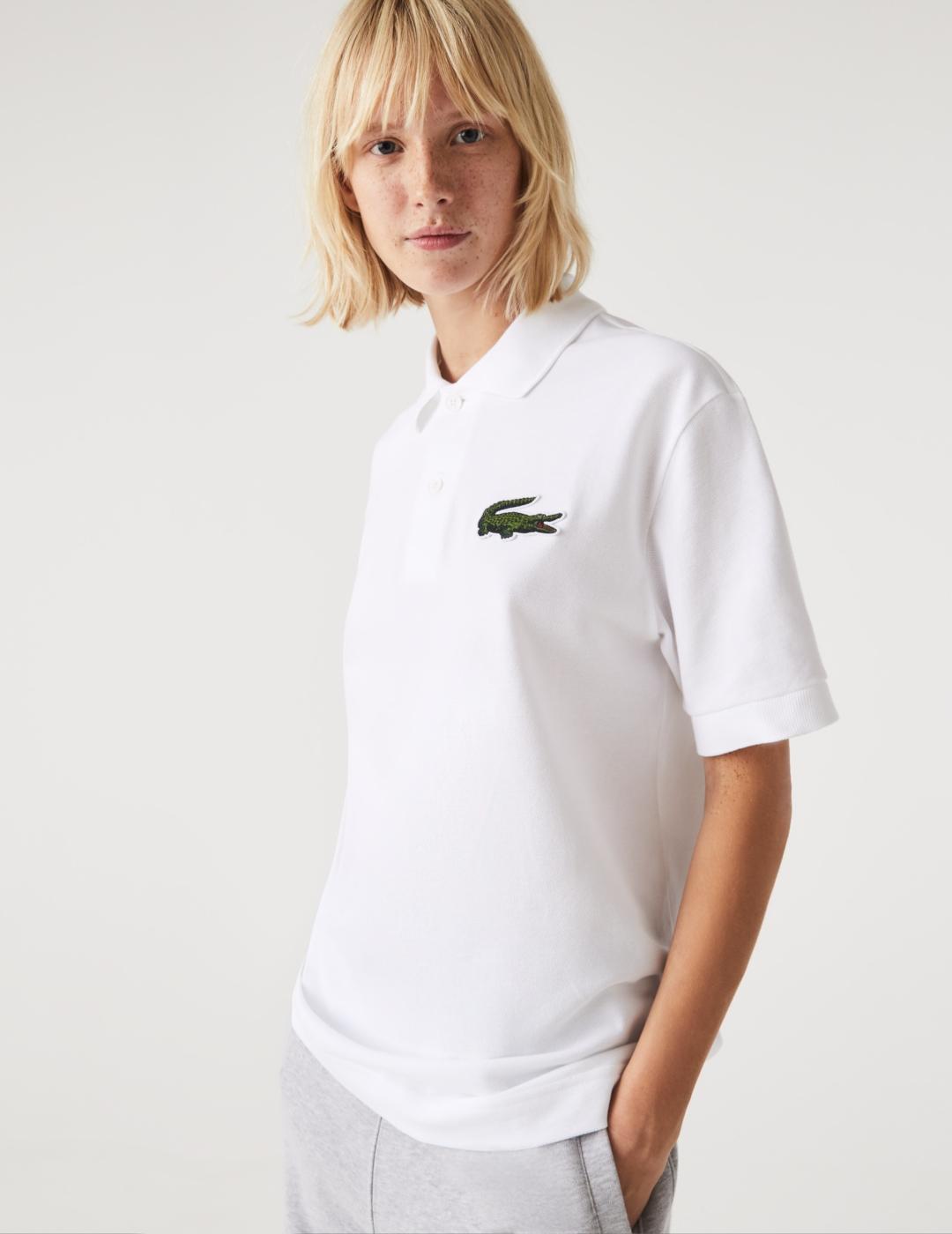 LACOSTE POLO BLANCO LOGO BORDADO