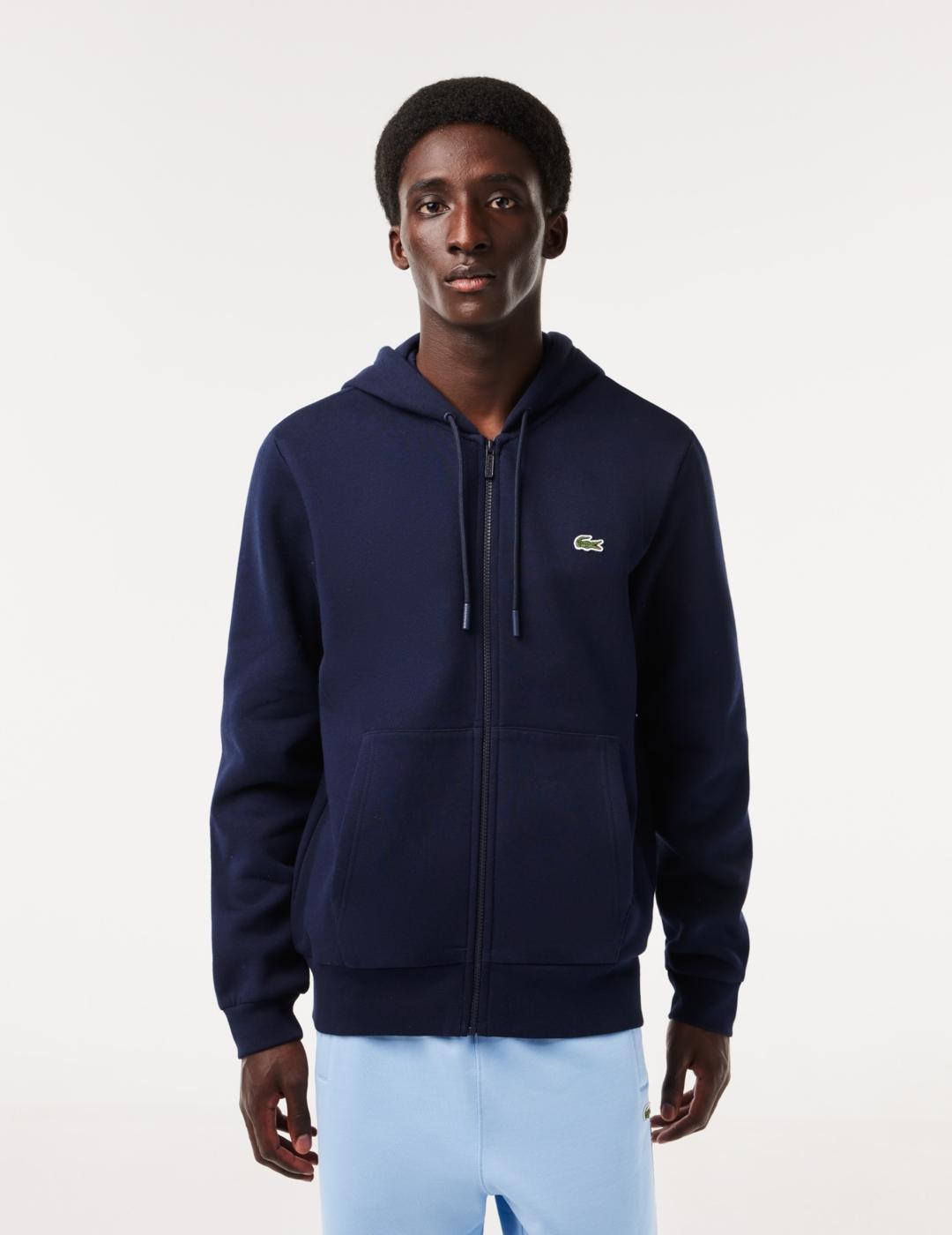 LACOSTE HOODIE ZIP MARINO