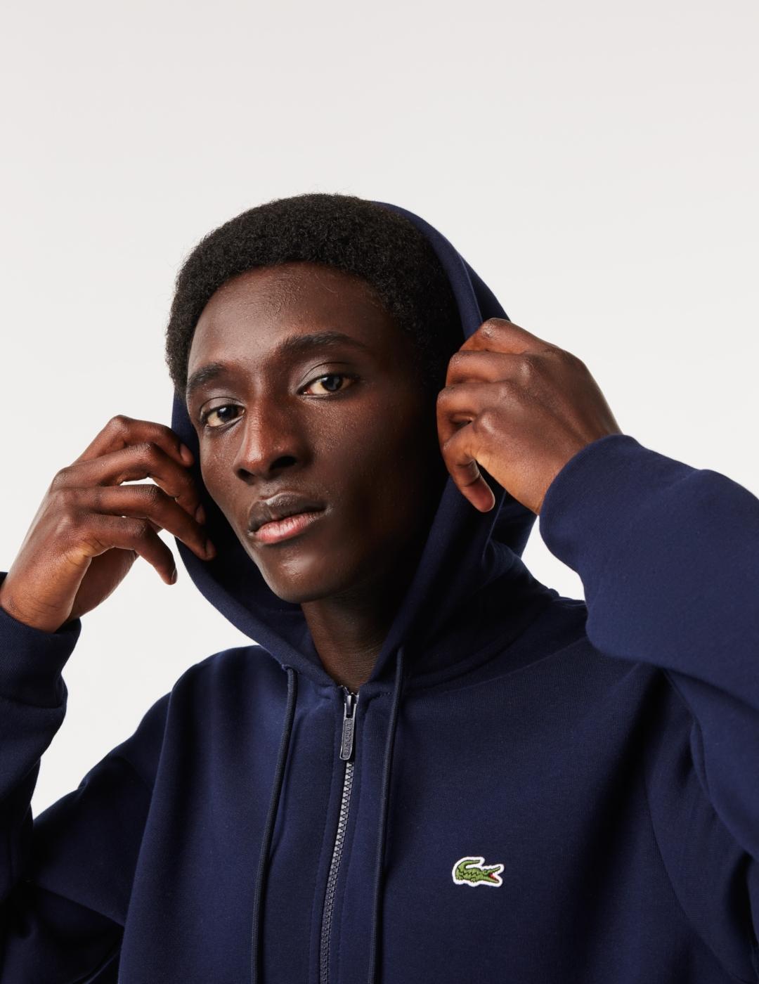 LACOSTE HOODIE ZIP MARINO