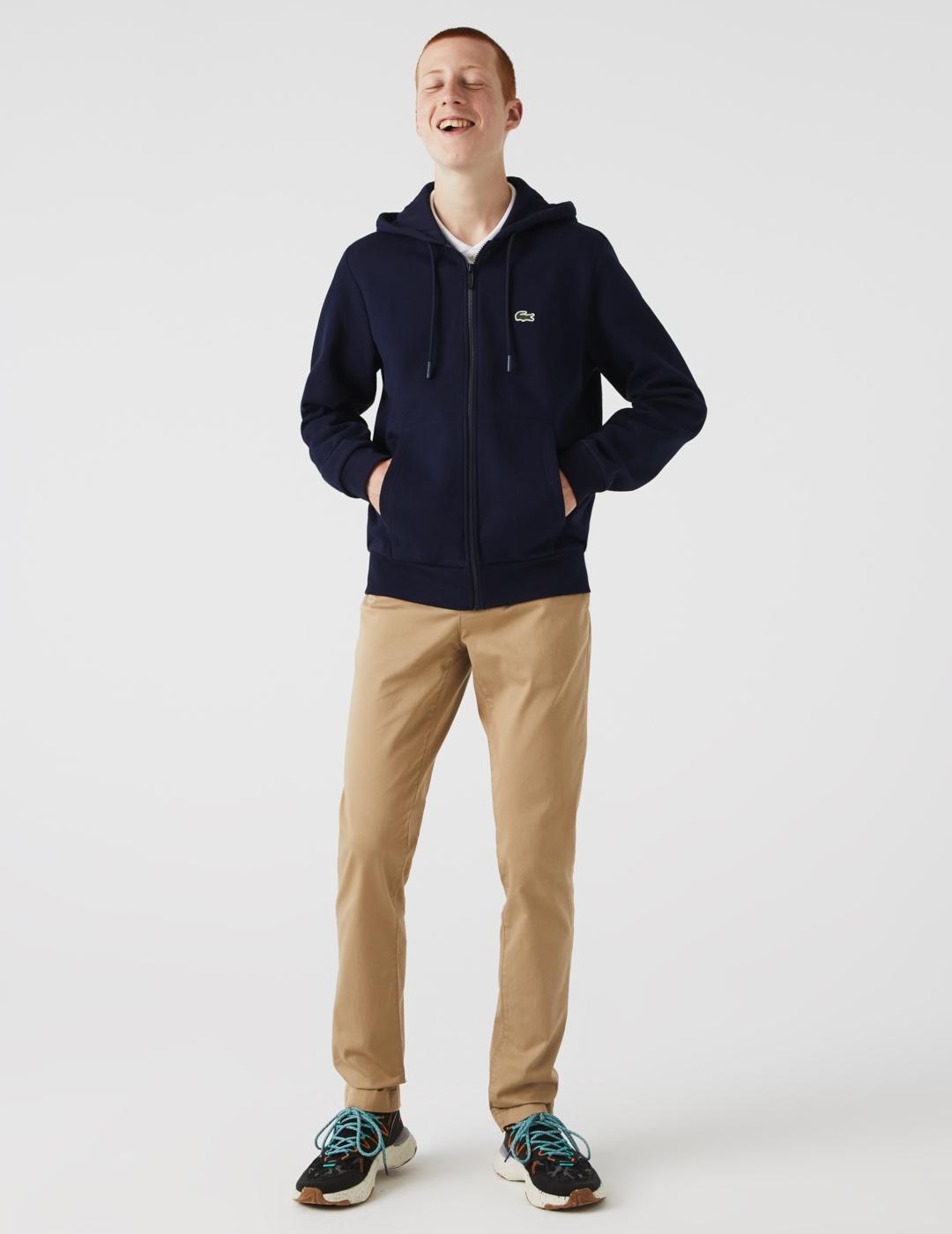 LACOSTE HOODIE ZIP MARINO