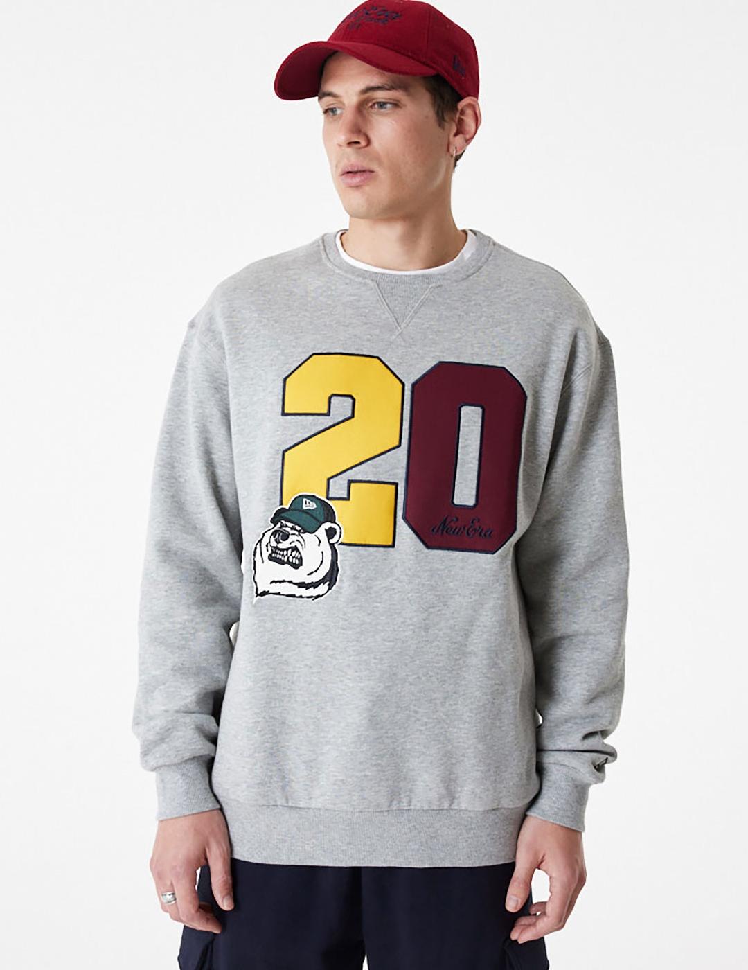 NEW ERA SUDADERA LIFESTYLE GRIS MOSTAZA