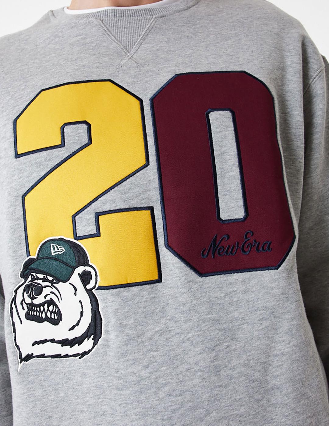 NEW ERA SUDADERA LIFESTYLE GRIS MOSTAZA