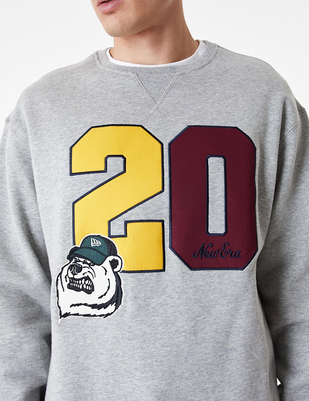 NEW ERA SUDADERA LIFESTYLE GRIS MOSTAZA