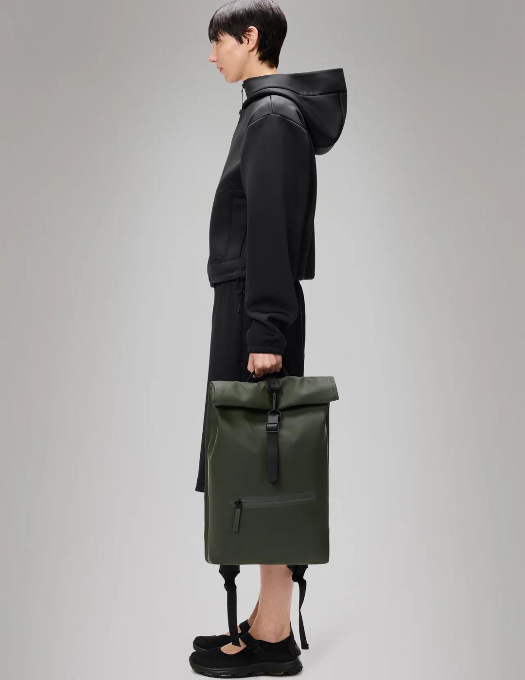 RAINS MOCHILA ROLLTOP GREEN