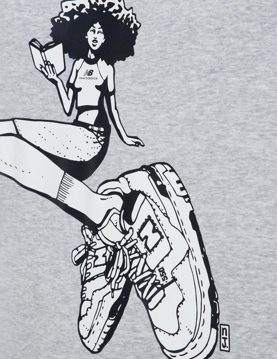 SUDADERA NEW BALANCE COOL GIRL GRIS