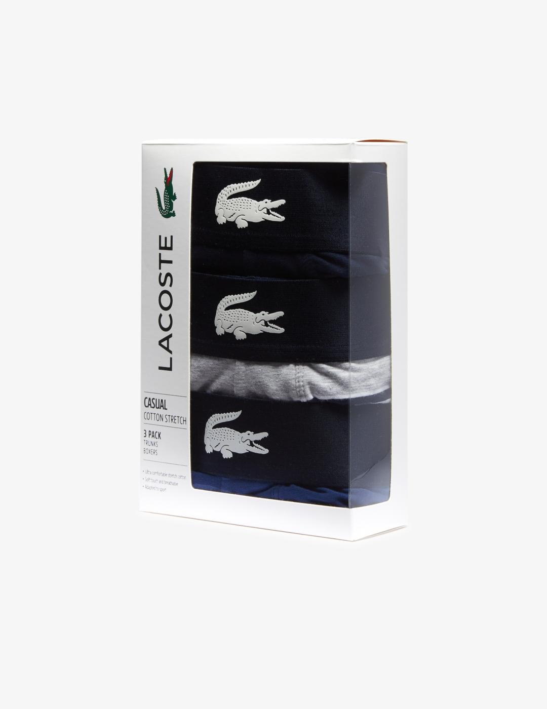 LACOSTE PACK 3 CALZONCILLO MARINO LOGO