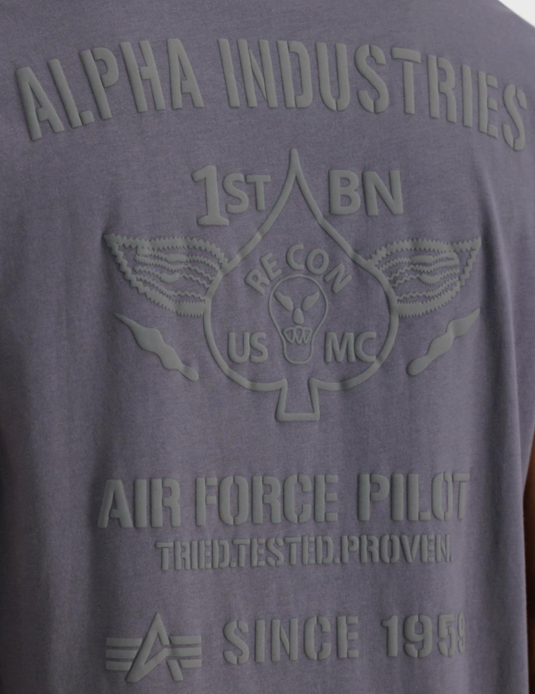 CAMISETA ALPHA AIR FORCE T VINTAGE GREY