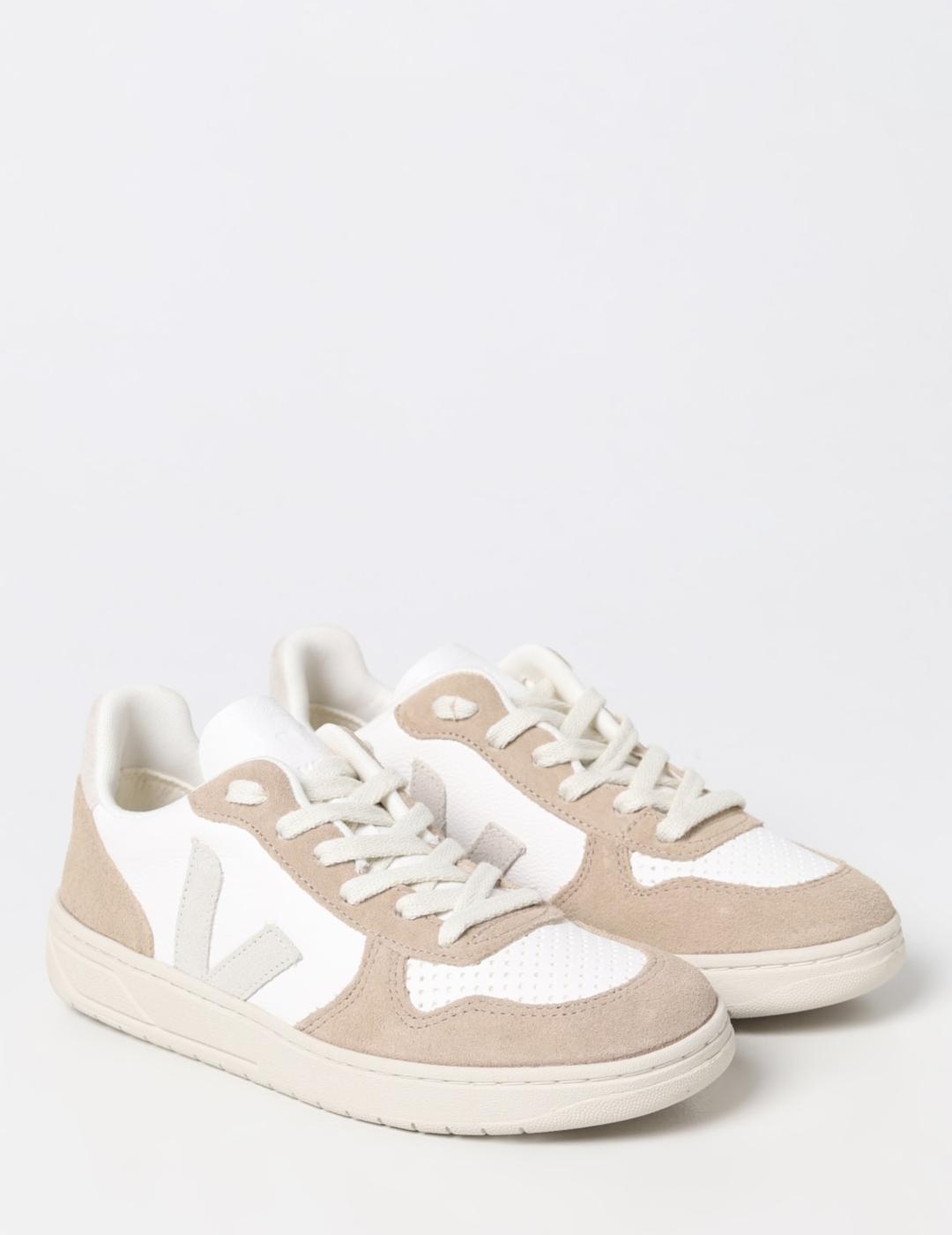 ZAPATILLA VEJA V10 CHROMEFREE WHITE NATURAL SAHARA