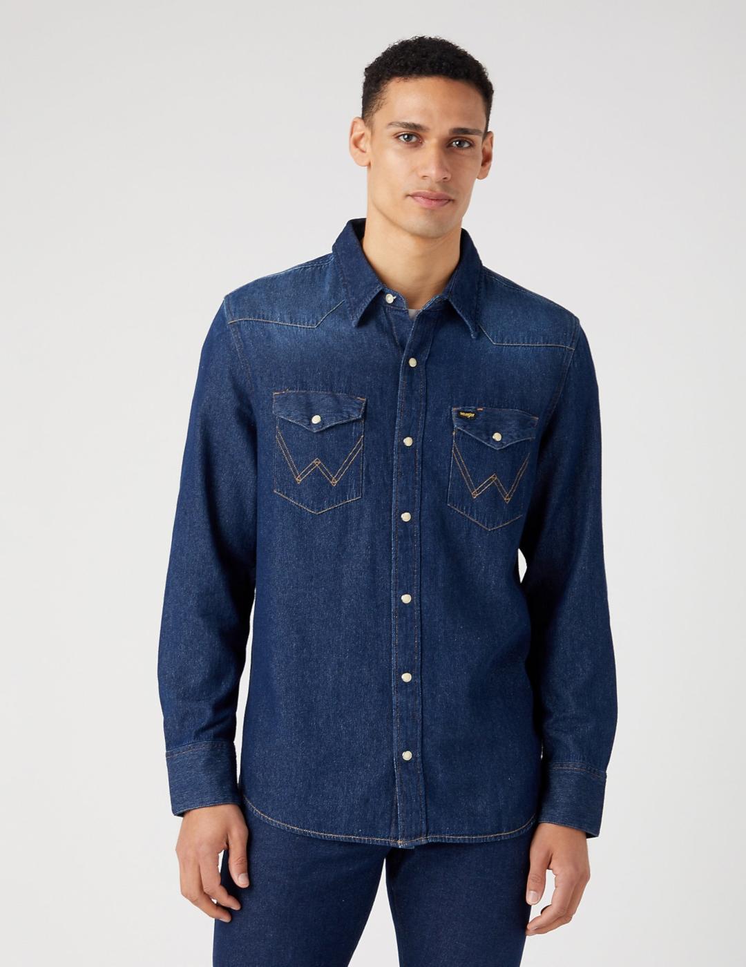 CAMISA DENIM WRANGLER DARK STONE