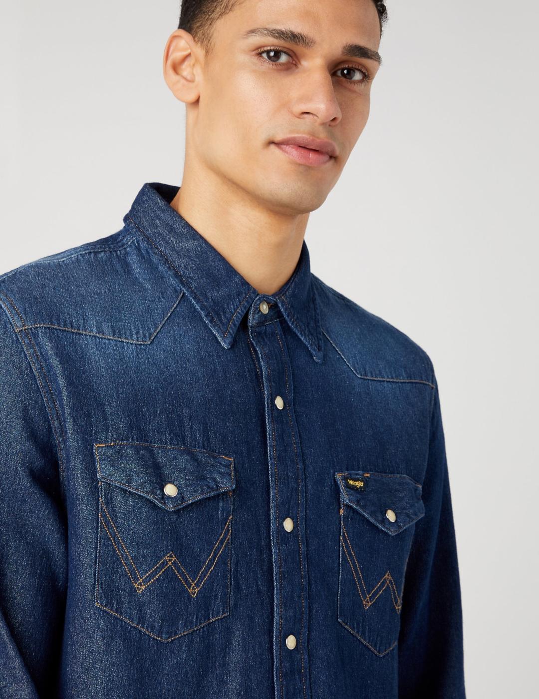CAMISA DENIM WRANGLER DARK STONE