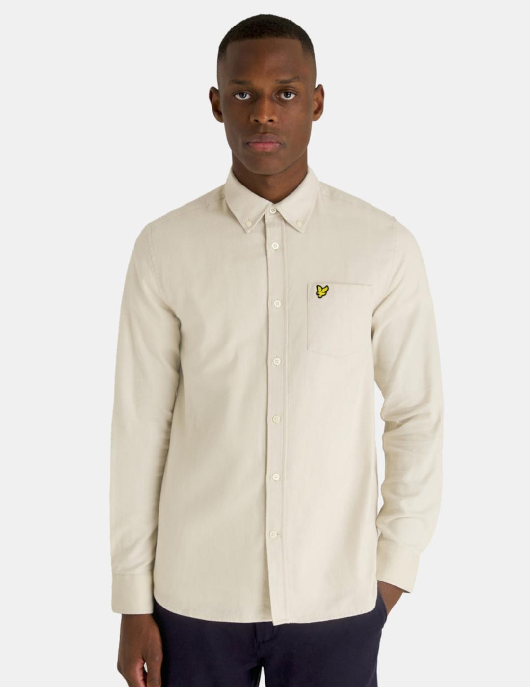 LYLE&SCOTT CAMISA PLAIN FLANNEL BEIGE