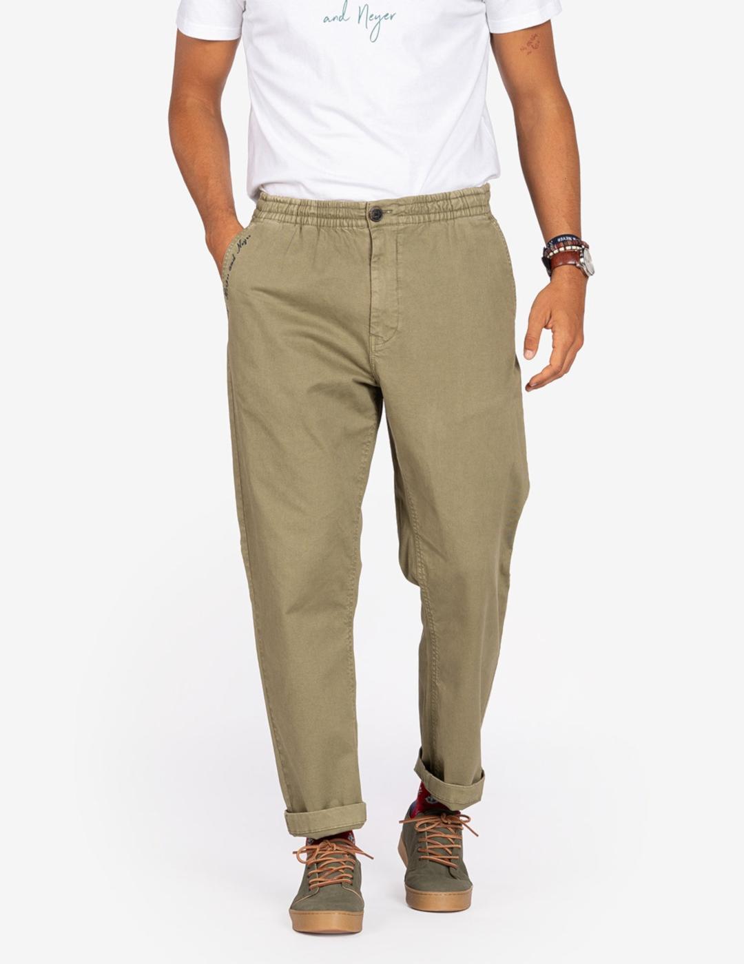 HARPER PANTALÓN VERDE MILITAR RELAXED
